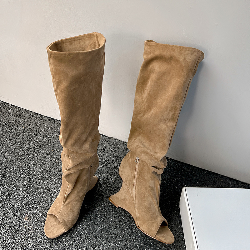 Boot Sock Slouchy - AIYKAZYSDL Sepatu Bot Setinggi Lutut Ujung
