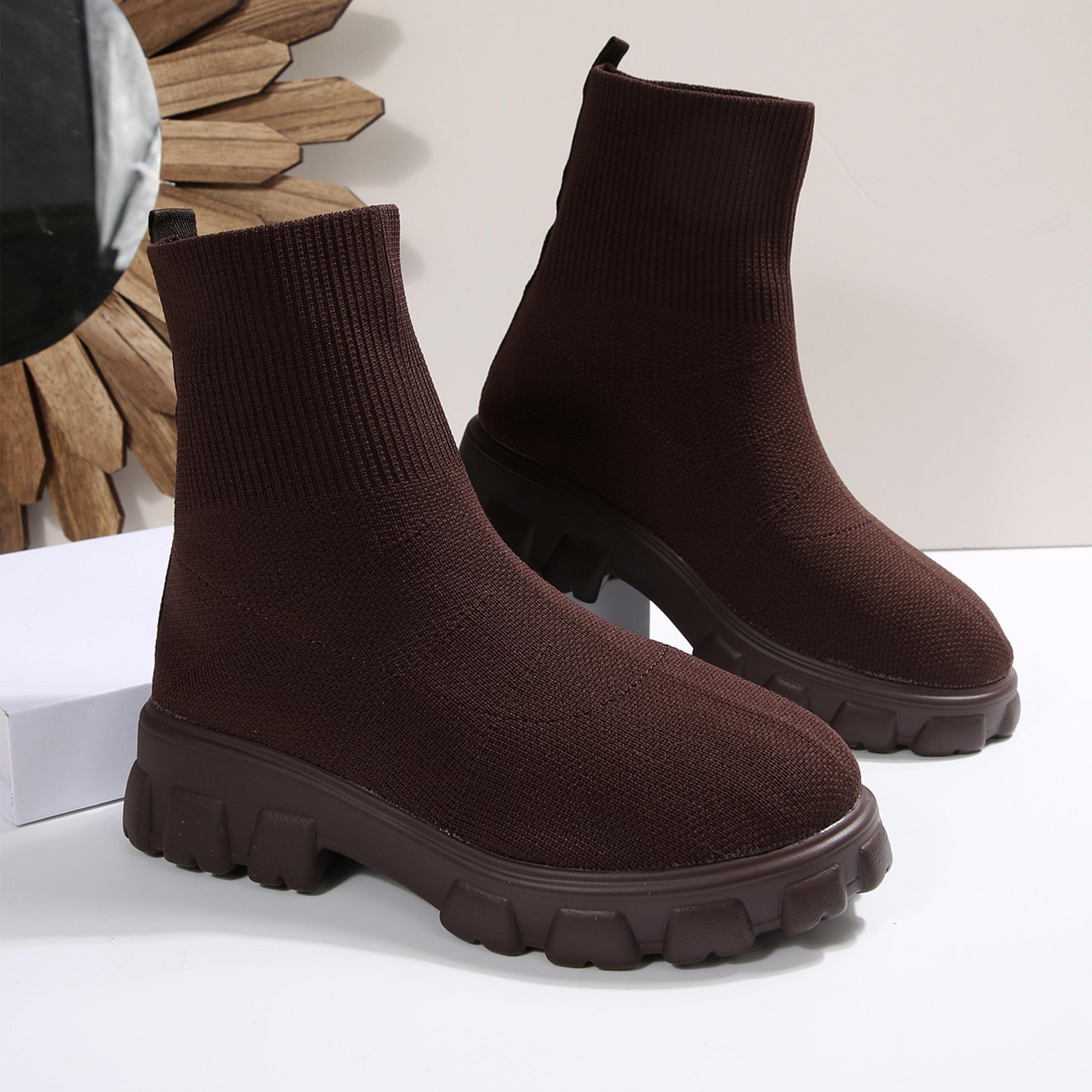 No Show Sock Women - Sepatu Bot Wanita Nyaman, Ujung Bulat,