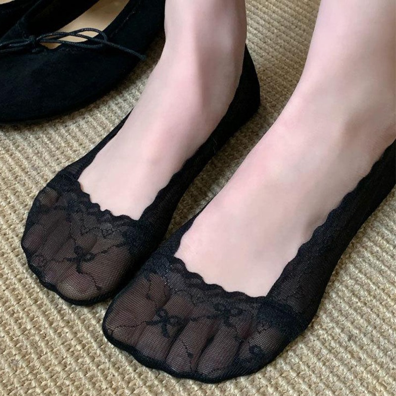 Invisibility Sock Loafer - Kaos Kaki Pendek Wanita dengan Renda,