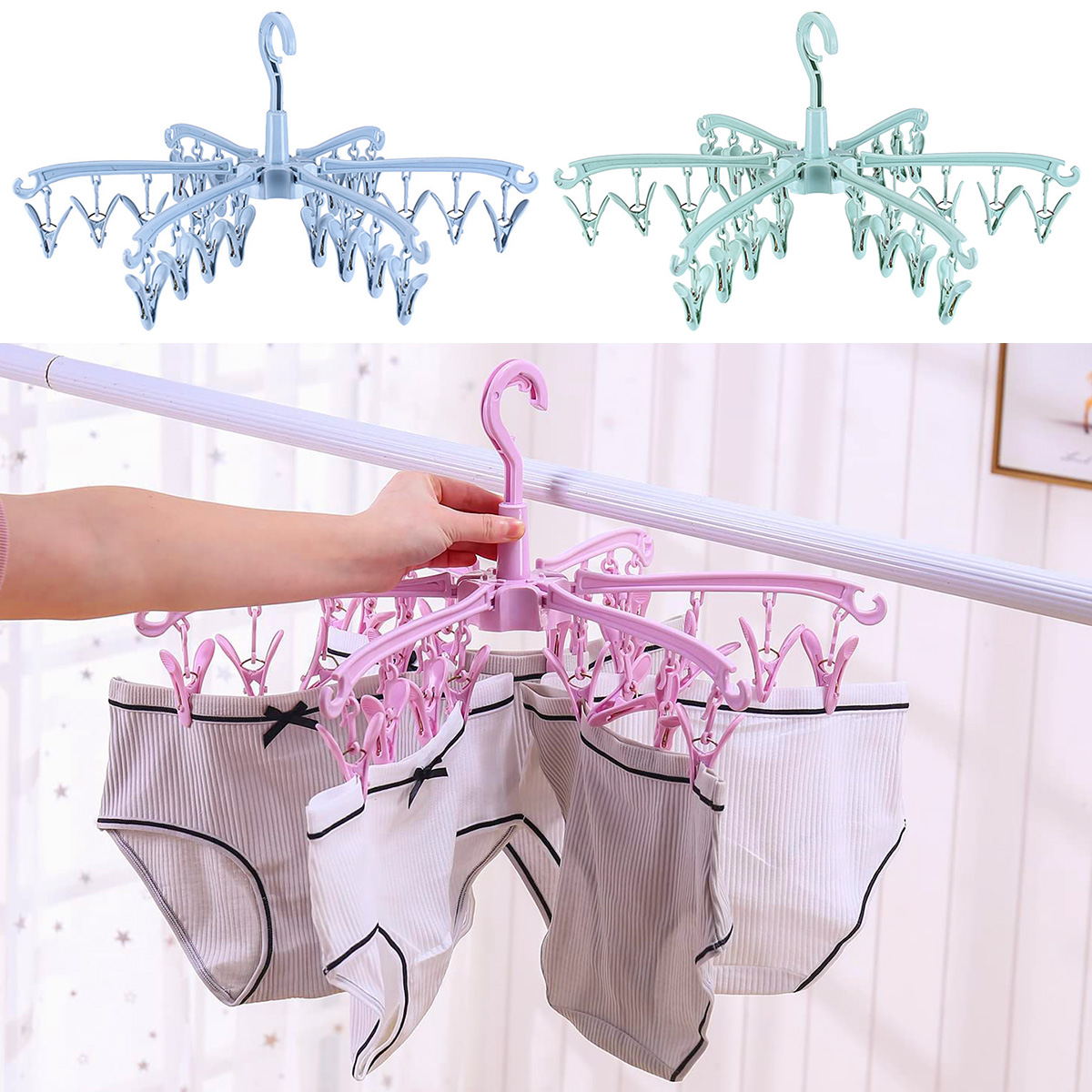 24 Jepitan Pengering Pakaian L - Sock Organizer Tray ulasan dan harga